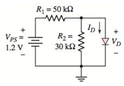 Chapter 1, Problem 1.40P, The diode in the circuit shown in Figure P1.40 has a reversesaturation current of IS=51013A . 