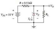 Chapter 1, Problem 1.57P, Consider the Zener diode circuit shown in Figure P1.57. The Zener break down voltage is VZ=5.6V at 