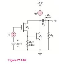 Chapter 11, Problem 11.82P, The BiCMOS circuit shown in Figure P11.82 is equivalent to a pnp bipolar transistor with an infinite 