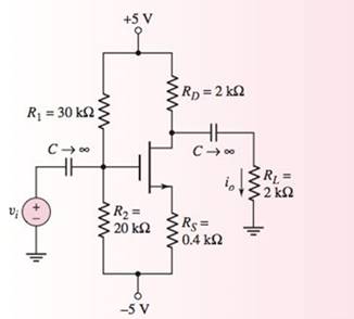 Chapter 12, Problem 12.11EP, For the circuit in Figure 12.31, the transistor parameters are Kn=2mA/V2,VTN=2V, and =0. (a) 