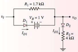 Chapter 2, Problem 2.10EP, Consider the circuit shown in Figure 2.39. The cutin voltage of each diode is V=0.7V . (a) Let I=5V 