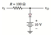 Chapter 2, Problem 2.34P, The diode in the circuit of Figure P2.34(a) has piecewise linear parameters V=0.7V and rf=10 . (a) , example  1