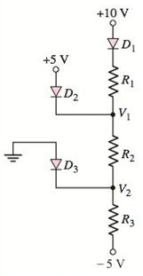 Chapter 2, Problem 2.47P, Consider the circuit shown in Figure P2.47. Assume each diode cutin voltage is V=0.6V . (a) 
