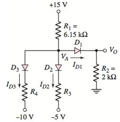 Chapter 2, Problem 2.52P, The cutin voltage of each diode in the circuit shown in Figure P2.52 is V=0.7V . Determine 