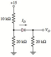 Chapter 2, Problem 2.56P, If V=0.7V for the diode in the circuit in Figure P2.56 determine ID and VO . Figure P2.56 