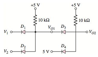 Chapter 2, Problem 2.62P, Consider the circuit in Figure P2.62. The output of a diode AND logic gate is connected to the input 