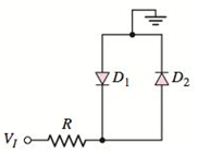 Chapter 2, Problem 2.66P, The parameters of D1 and D2 in the circuit shown in Figure P2.66 are V=1.7V and rf=20 . The current 