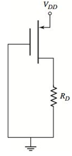 Chapter 3, Problem 3.29P, The transistor in the circuit in Figure P3.29 has parameters VTP=0.8V and Kp=0.20mA/V2 . Sketch the 