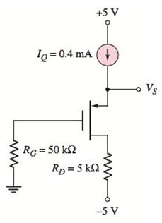 Chapter 3, Problem 3.31P, For the circuit in Figure P3.31, the transistor parameters are VTP=0.8V and Kp=200A/V2 Determine VS 