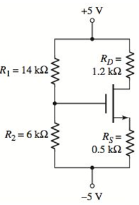 Chapter 3, Problem 3.35P, For the transistor in the circuit in Figure P3.35, the parameters are VTN=0.4V , kn=120A/V2 , and 