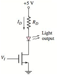 Chapter 3, Problem 3.51P, The transistor in the circuit in Figure P3.51 is used to turn the LED on and off. The transistor 