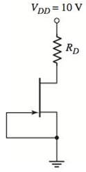 Chapter 3, Problem 3.69P, For the circuit in Figure P3.69, the transistor parameters are IDSS=4mA and VP=3V . Design RD such 