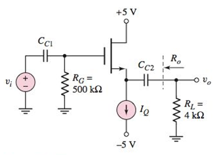 Chapter 4, Problem 4.37P, Consider the source follower circuit in Figure P4.37 with transistor parameters VTN=0.8V , 