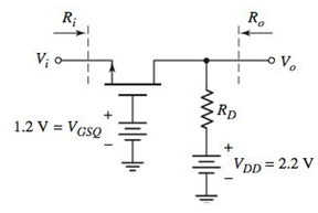 Chapter 4, Problem 4.46P, The transistor in the commongate circuit in Figure P4.46 has the same parameters that are given in 