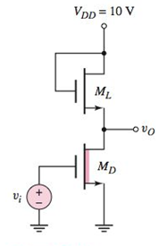 Chapter 4, Problem 4.56P, The parameters of the transistors in the circuit in Figure P4.56 are VTND=1V , KnD=0.5mA/V2 for 