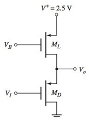 Chapter 4, Problem 4.64P, Consider the sourcefollower circuit in Figure P4.64. The transistor parameters are VTP=0.4V , 