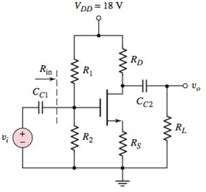 Chapter 4, Problem D4.26P, Design the common-source circuit in Figure P4.26 using an n-channel MOSFET with =0 . The quiescent 