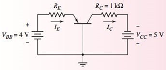 Chapter 5, Problem 5.10EP, For the transistor shown in the circuit of Figure 540, the common-base current gain is =0.9920 . 