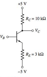 Chapter 5, Problem 5.24P, (a) For the circuit in Figure P5.24, determine VB and IE such that VB=VC . Assume =90 . (b) What 