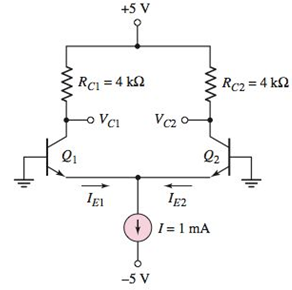 Chapter 5, Problem 5.29P, For the circuit shown in Figure P5.29, if =200 for each transistor, determine: (a) IE1 , (b) IE2 , 