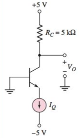 Chapter 5, Problem 5.34P, (a) The transistor shown in Figure P5.34 has =100 . Determine VO for (i) IQ=0.1mA , (ii) IQ=0.5mA , 