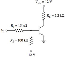 Chapter 5, Problem 5.38P, (a) For the transistor in Figure P5.38, =80 . Determine V1 such that VCEQ=6V . (b) Determine the 