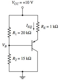 Chapter 5, Problem 5.51P, The current gain of the transistor shown in the circuit of Figure P5.51 is =100 . Determine VB and 