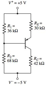 Chapter 5, Problem 5.58P, (a) Determine the Q-point values for the circuit in Figure P5.58. Assume =50 . (b) Repeat part (a) 
