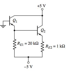 Chapter 5, Problem 5.80P, The parameters for each transistor in the circuit in Figure P5.80 are =80 and VBE(on)=0.7V . 