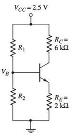 Chapter 5, Problem D5.49P, For the transistor in the circuit shown in Figure P5.49, assume =120 . Design the circuit such that 