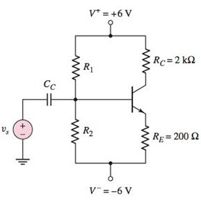 Chapter 5, Problem D5.61P, Using the circuit in Figure P5.61, design a bias-stable amplifier such that the Q-point is in the 