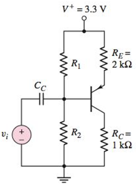 Chapter 5, Problem D5.64P, (a) For the circuit shown in Figure P5.64, assume that the transistor current gain is =90 and that 