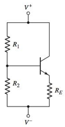 Chapter 5, Problem D5.89DP, The emitterfollower circuit shown in Figure P5.89 is biased at V+=2.5V and V=2.5V . Design a 