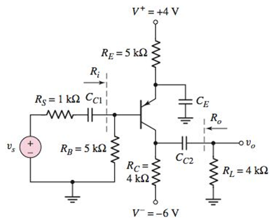 Chapter 6, Problem 6.24P, The transistor in the circuit in Figure P6.24 has parameters VBE(on)=0.7V , VA=50V , and a current 
