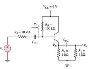 Chapter 6, Problem 6.52P, The transistor current gain  in the circuit shown in Figure P6.52 is in the range 50200 . (a) 
