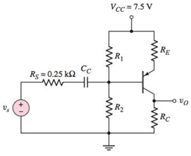 Chapter 6, Problem 6.5TYU, Design the circuit in Figure 6.35 such that it is bias stable and the smallsignal voltage gain is 