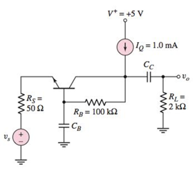Chapter 6, Problem 6.69P, Consider the circuit shown in Figure P6.69. The transistor has parameters =60 and VA= . (a) 