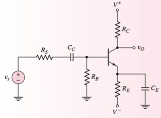 Chapter 6, Problem 6.7EP, The circuit in Figure 6.38 has parameters V+=5V , V=5V , RE=4k RC=4k , RB=100k , and RS=0.5k . The 