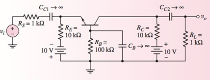 Chapter 7, Problem 7.14EP, Consider the commonbase circuit in Figure 7.64. The transistor parameters are =100 , VBE(on)=0.7V , 
