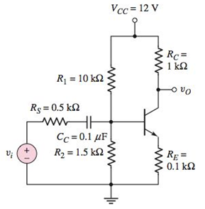 Chapter 7, Problem 7.17P, For the common-emitter circuit in Figure P7.17, the transistor parametersare: =100 , VBE(on)=0.7V , 