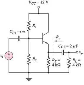 Chapter 7, Problem 7.21P, For the circuit in Figure P7.21, the transistor parameters are =120 , VBE(on)=0.7V , and VA=50V . 