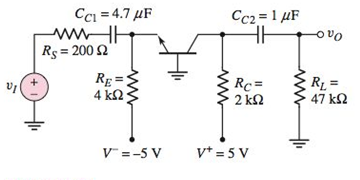 Chapter 7, Problem 7.24P, The parameters of the transistor in the circuit in Figure P7.24 are VBE(on)=0.7V , =100 , and VA= . 