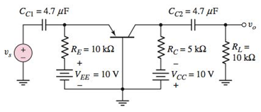 Chapter 7, Problem 7.4TYU, Consider the common-base circuit shown in Figure 7.33. Can the two coupling capacitors be treated 