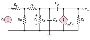 Chapter 7, Problem 7.50P, A common-emitter equivalent circuit is shown in Figure P7.50. (a) What isthe expression for the 