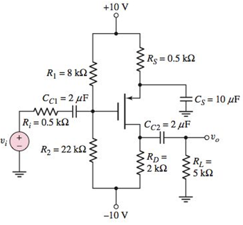 Chapter 7, Problem 7.69P, For the PMOS commonsource circuit shown in Figure P769, the transistor parameters are: VTP=2V , 