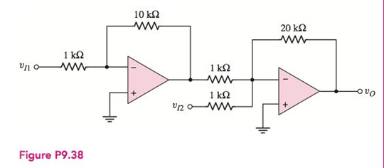 Chapter 9, Problem 9.38P, Consider the circuit in Figure P9.38. (a) Derive the expression for the output voltage vO in terms 