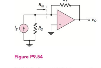 Chapter 9, Problem 9.54P, A current-to-voltage converter is shown in Figure P9.54. The current sourcehas a finite output 