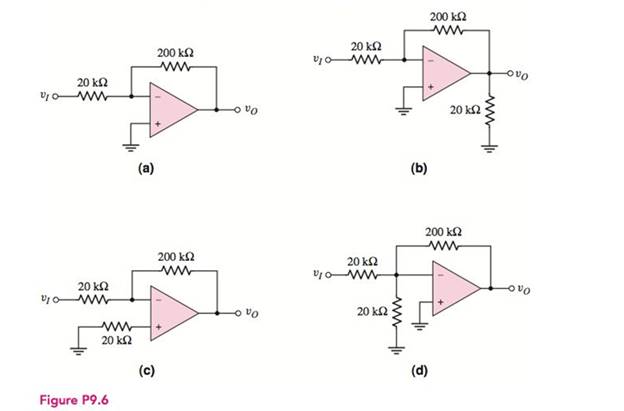 Chapter 9, Problem 9.6P, Assume the op-amps in Figure P9.6 are ideal. Find the voltage gain Av=vo/vI , and the input 