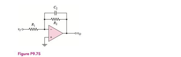 Chapter 9, Problem 9.75P, The circuit in Figure P9.75 is a first-order low-pass active filter. (a) Showthat the voltage 