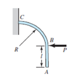 Chapter 4, Problem 81P, 4-81 and 4-82 The part shown is formed from a 18-in diameter steel wire, with R = 5 in and l = 4 in. , example  1